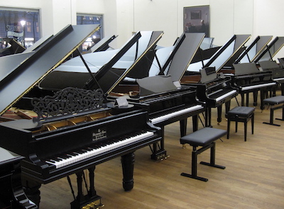 a room full of pianos